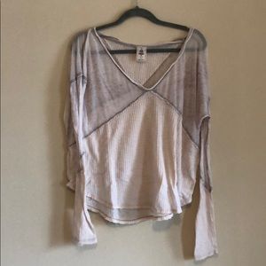 Free People slouchy purple henley shirt
